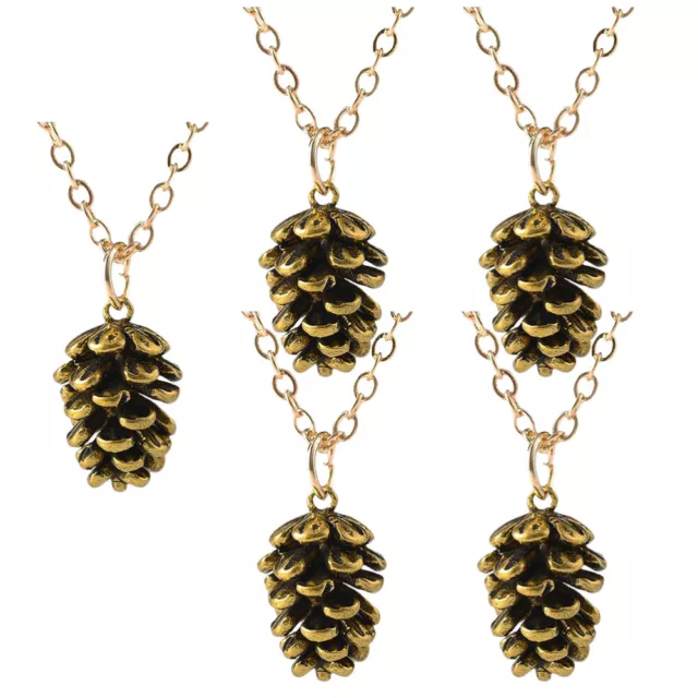 5 Pcs Neck Accessories Christmas Pine Cone Necklace Pendant