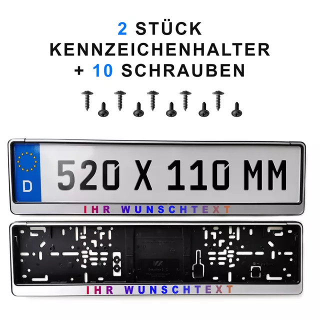 WUNSCHTEXT FÜR 2 Kennzeichenhalter 46 cm Funaufkleber Tuning Sticker kein  Druck EUR 10,99 - PicClick DE