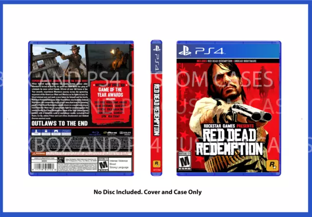 CUSTOM REPLACEMENT CASE NO DISC Red Dead Redemption 1 GOTY PS4 SEE DESCRIPTION