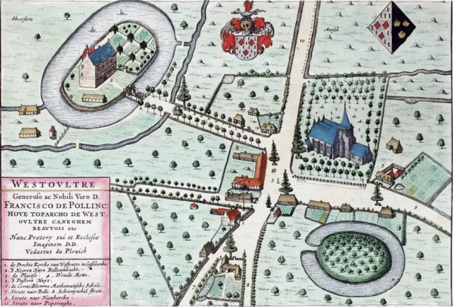 Reproduction plan ancien de Westoutre (Westouter) 1649