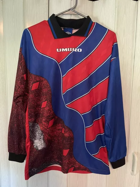 Vintage Umbro Goalkeeper Jersey Red Blue 90s Soccer World Cup Fifa Large