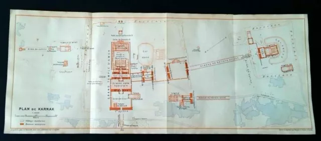 Tempelanlagen von Karnak Tempel PLAN von 1908 Map Ägypten