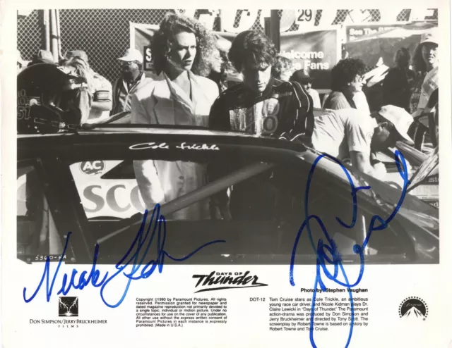 Nicole Kidman & Tom Cruise Signed Auto Days Of Thunder 8X10 Photo Beckett Bas