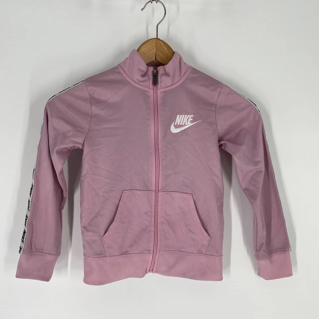 Nike Youth Girls Pink Full Zip Track Jacket High Neck Swoosh Logo Size 6X