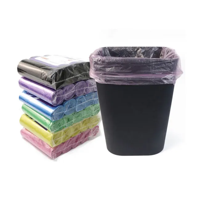 5 rollos bolsa de residuos compacta enrollable apertura plana ahorra espacio bolsa de basura duradera