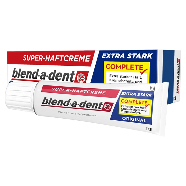 5x crema adesiva super blend-a-dent completa extra forte 47 g