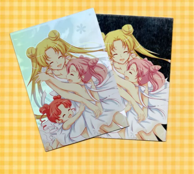 Sailor Moon Rainbow Holofoil Doujin Card 148 Usagi, Chibiusa & Chibi Chibi Stars