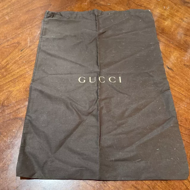 Authentic Gucci Large Size Dust Bag 12”W x 17” H Drawstring - Brown - EUC