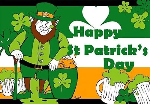 Happy St Patrick's Day Leprechaun Flag - Large 5 x 3 FT