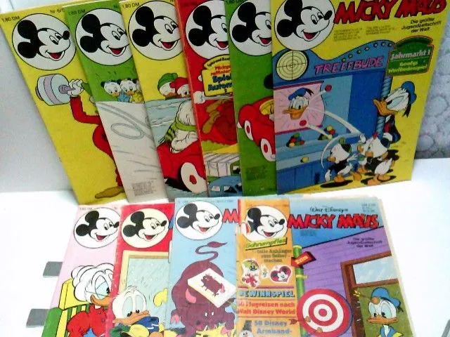 Konvolut bestehend aus 10 Heften, zum Thema: Micky Maus. Die größte Jugendzeitsc