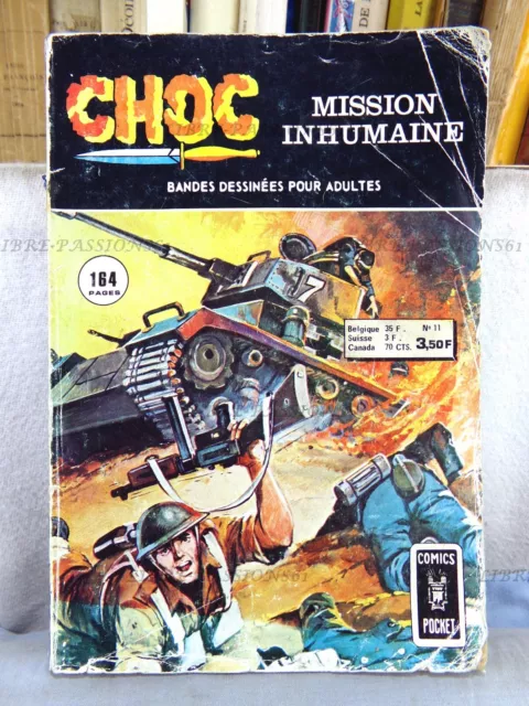 Choc N°11, Mission Inhumaine, Éditions Aredit, Collection Comics Pocket, 1974