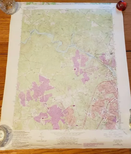 Occoquan VA 1984 USGS Topographical Geological Survey Quadrangle Map 22 x 27