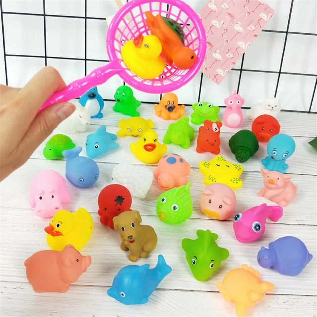 Toddler Water Fun Animal Tub Toys Floating Toys Animals Bath Toy Fishing-Net