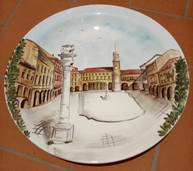 Piatto da parete in ceramica 46 cm - Rovigo Piazza Vittorio Emanuele II