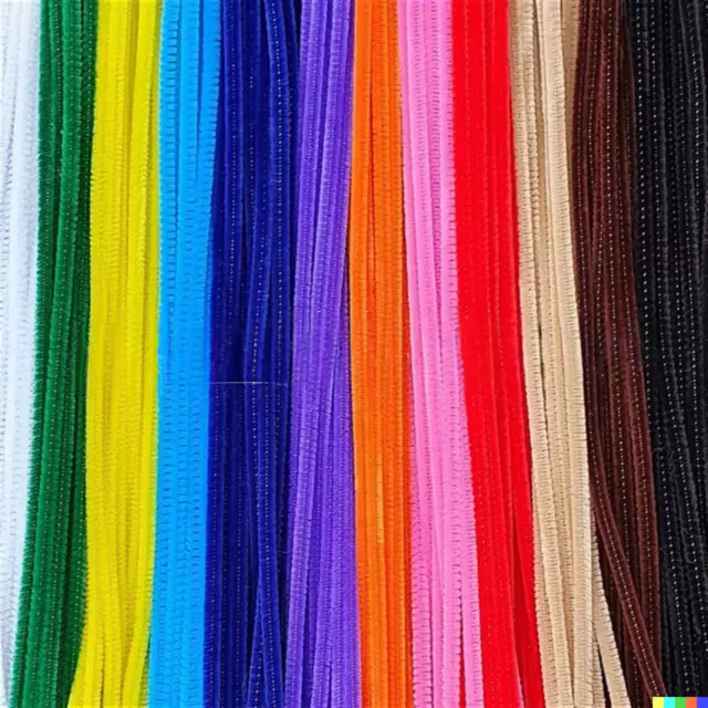 30cm Chenille Craft Stems Pipe Cleaners Arts & Crafts Flexible Bendy Glitter UK