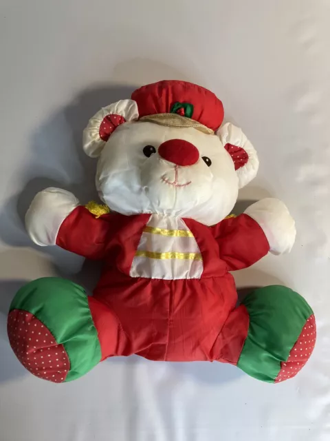 12" Fisher Price Christmas Puffalump Bear Plush Rare Nutcracker Soldier 1992