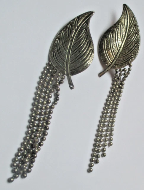 Boucles D'oreilles Pendantes En Argent Massif 925 - Ancien Modèle Strass