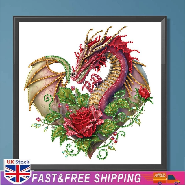 5D DIY Partial Special Shaped Drill Diamond Painting Kit Dragon Home Decoration