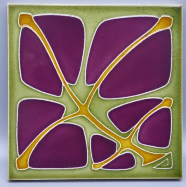 Purple Flower RAR SERVAIS Art Nouveau Tile Secessionist Carreau 1900 Jugendstil
