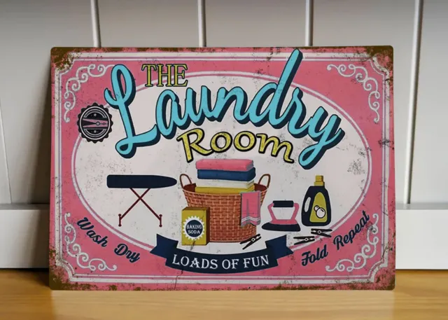 The Laundry Room, Metal Tin Sign, Vintage Plaque Home Wall Decor