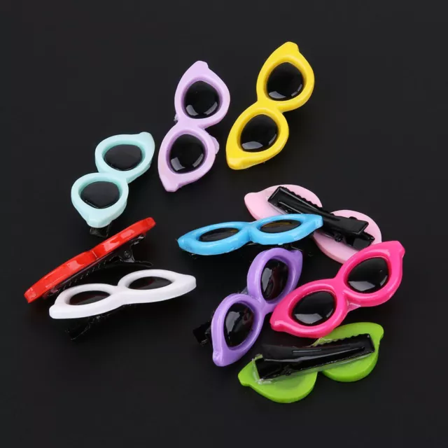 NEW 10pcs/Set Plastic Pet Sunglasses Hairpin Headdress Dog Hair Clip Pets Head 2