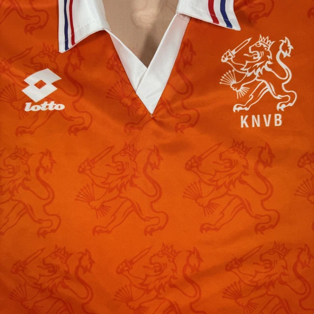 Maillot De Foot Vintage Pays-Bas 1994 Domicile, Lotto, Taille Large (environ L/XL), Orange, Rare