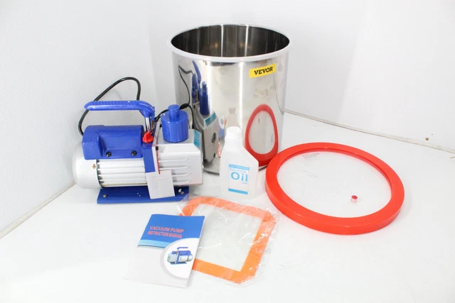 VEVOR RS-2 Vacuum Chamber w Pump 5 Gallon Single Stage Rotary Vane Epoxies