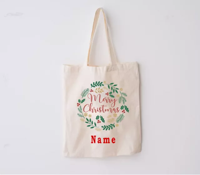 Personalised Merry Christmas Canvas Tote bag | Christmas gift ideas