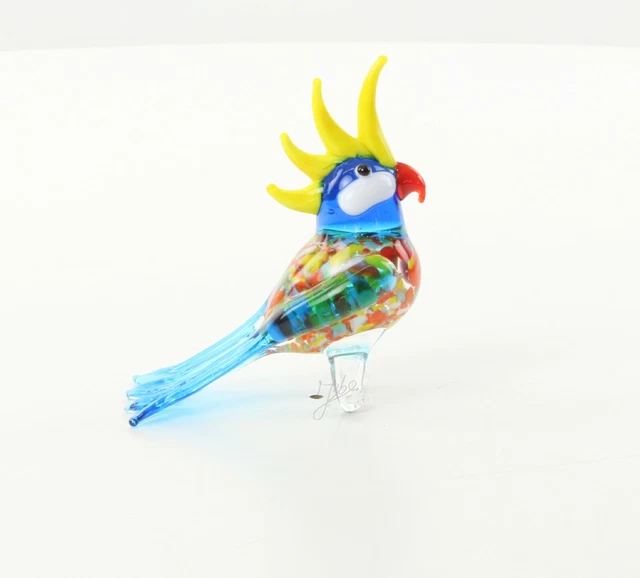 9973563-x Vidrio Figura Pájaro Colorido Kakadu 7cm Colección Alta Resolución