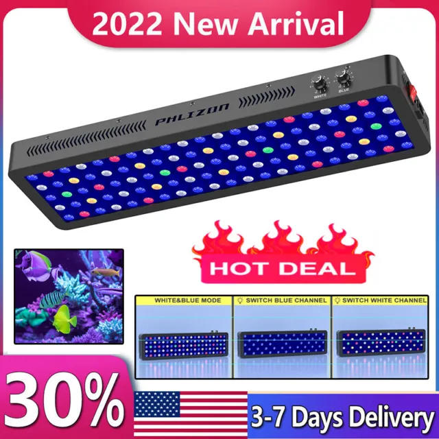Dimmable 300W LED Aquarium Light for Marine Coral Reef Fish Tank SPS LPS Grow US