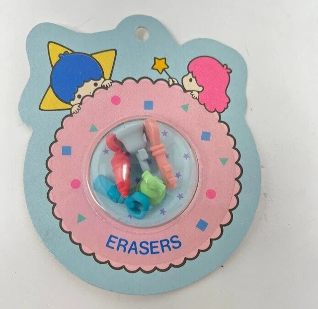 VINTAGE SANRIO LITTLE Twin Stars Tiny Eraser Package Japan 1976 24.99