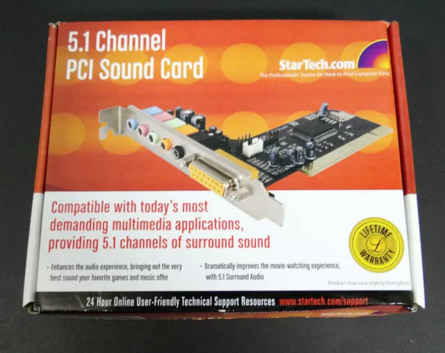 Startech 5.1 Channel PCI Generic Sound Card PCISOUND5CH Rohs Open Box