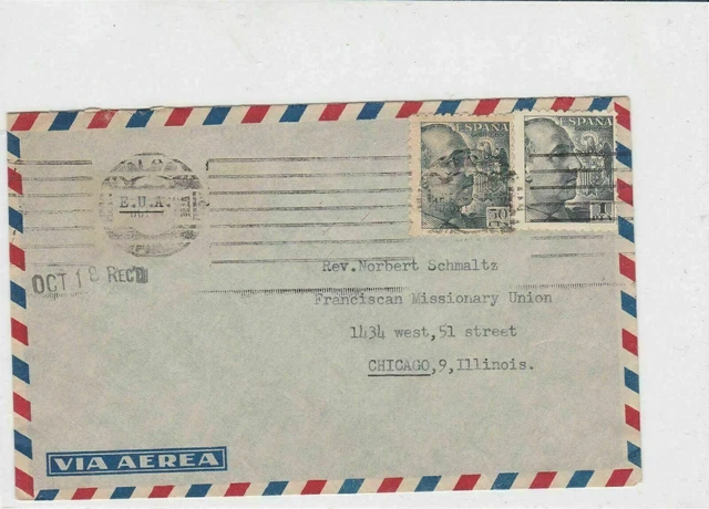 spain  1940s airmail stamps cover ref 19337