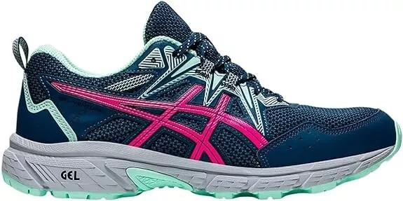 Asics Womens Gel-Venture 8 Trail Running Shoes Mako Blue Pink Glo Size 10