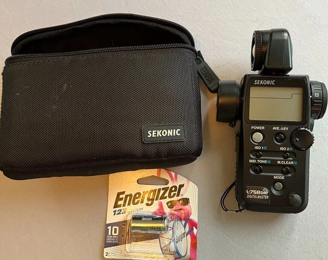 Sekonic L-758DR DigitalMaster Light Meter with Case - New Battery+Extra Battery