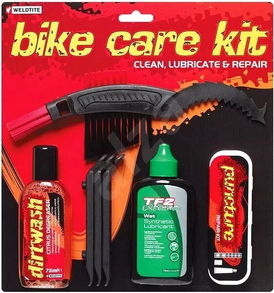 Kit di pulizia e rilubrificazione bicicletta riparazione puntura Weldtite