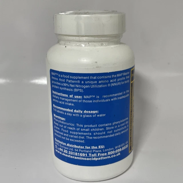 MAP ESSENTIAL AMINO Acid Food Supplement, 120 Tablets £37.99 PicClick UK
