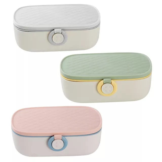 Cajas de coser domésticas duraderas herramientas de costura bandeja extraíble rosa/verde/gris
