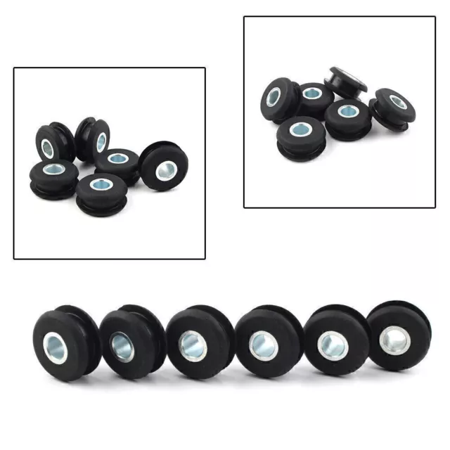 6PCS Motorcycle Gas Tank Mounts Black For Harley Softail Mounts Rubber Grommets