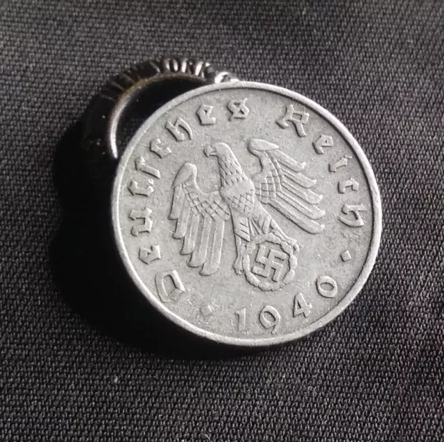 WW2 1940-A NAZI Germany 5 Reichspfennig SWASTIKA Single Coin. #S66