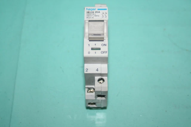 Interrupteur Sectionneur Hager SBN225 25A – Pour Tableau électrique, Vente à L'unité