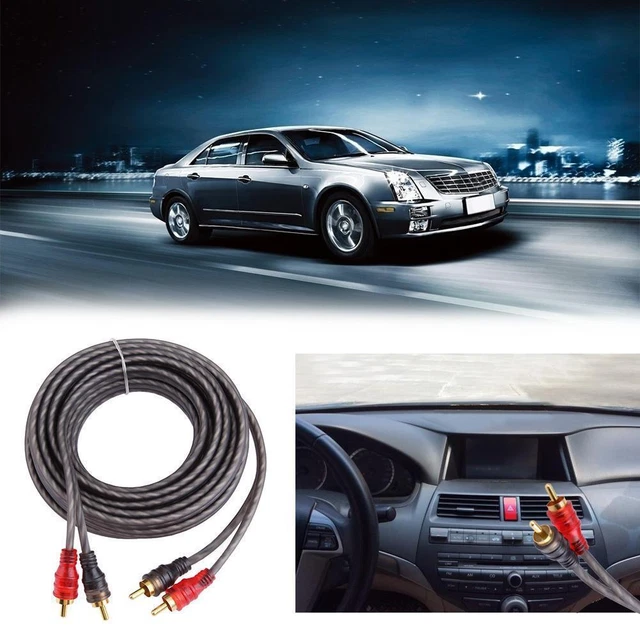 5m/16ft RCA Cable Copper Wire Coated Universal for Amplifiers Car Audio Speakers