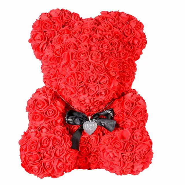 XL Teddybär Teddy Rose Bär Rot Rosenbär 40cm Geburtstag Liebes Geschenk + GRAVUR 3