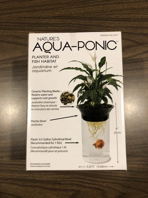 Penn-Plax Aquaponic Planter and Aquarium for Fish Tank for Plants and Fish