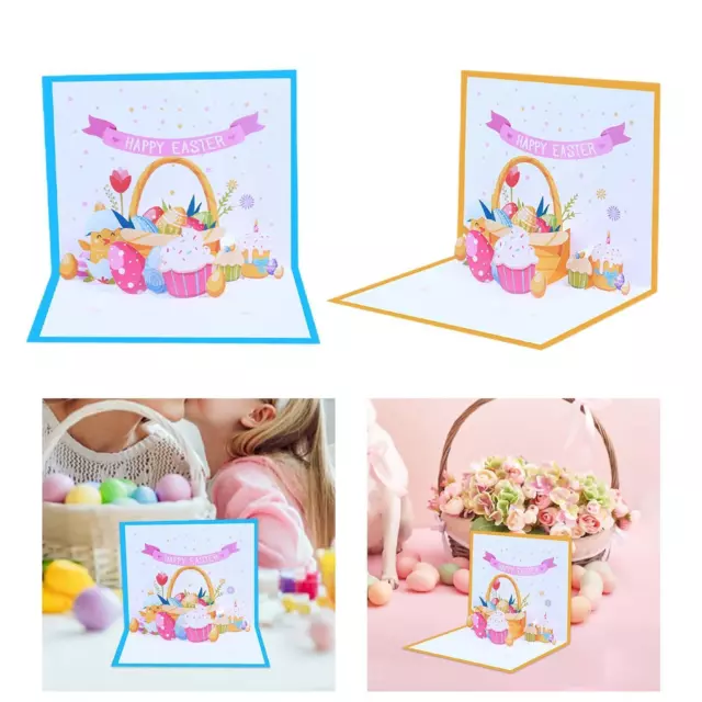 Carte de voeux de Pâques 3D Popup Cartes de Joyeuses Pâques pour les 2