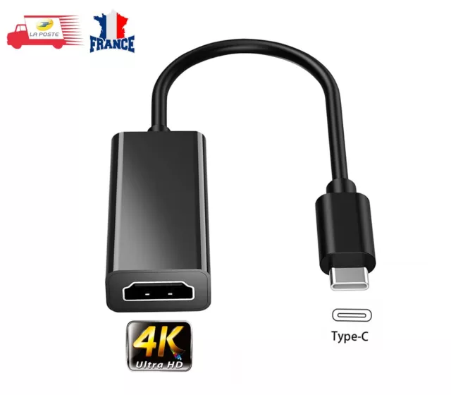 Adaptateur USB Type C vers HDMI 4K 60Hz femelle Câble vidéo Convertisseur