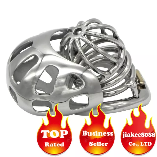 Stainless Steel Male Chastity Device Ball Cage Men Metal Lock Belt Restraint
