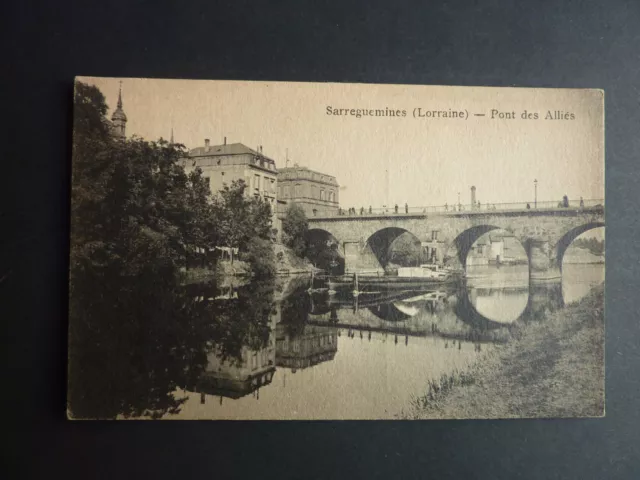 SARREGUEMINES Saargemund CPA 57 le pont des alliés sur la sarre