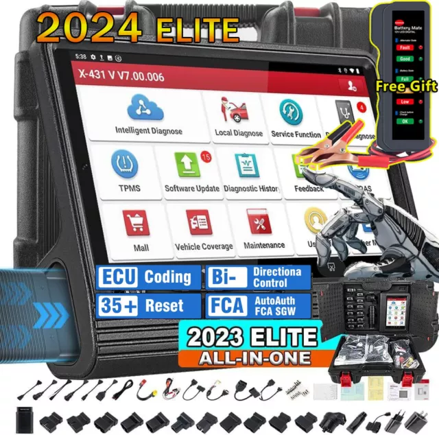 2024 LAUNCH X431 V + Pro Elite Bidirectional Car Diagnostic Scanner Key Coding
