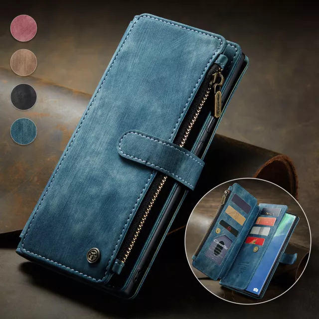 For Samsung A14 A24 A34 A54 A33 A53 A25 Zipper Wallet Case Retro Leather Cover